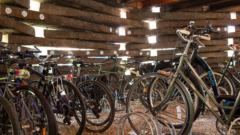 Bike shed interior